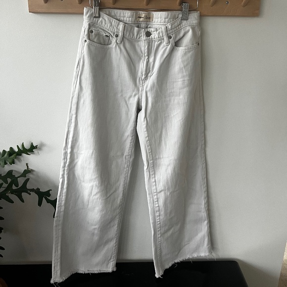 Wide leg, raw hem, white denim Gap - Picture 1 of 3